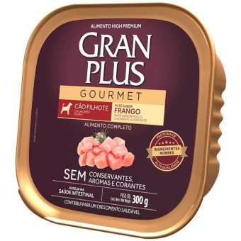 Patê GranPlus Gourmet - Cães Filhotes - Frango