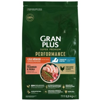 Gran Plus Performance - Cães Sênior Todas as Raças - Frango e Peru