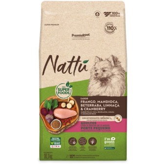 Premier Nattu - Cães Adultos Porte Pequeno - Frango, Mandioca, Beterraba, Linhaça & Cranberry 