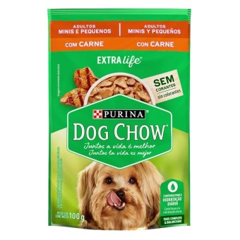 Sachê Dog Chow - Cães Adultos, Minis e Pequenos - Carne