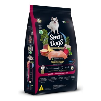 Seven Dogs Sênior 7+ - Cães Adultos, Raças Pequenas e Mini - Frango, Batata Doce e Beterraba