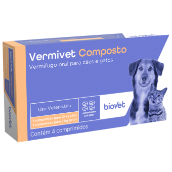 Vermivet Composto Vermífugo para Cães e Gatos