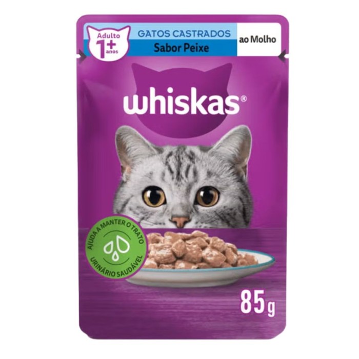 Sachê Whiskas - Gatos Castrados - Peixe ao molho