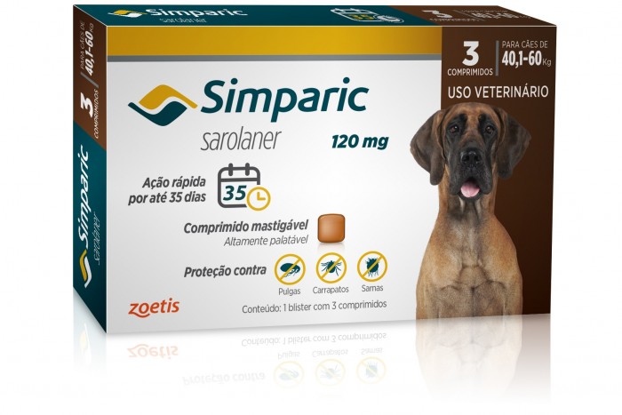 Simparic Combo 3 Comprimidos Antipulgas, Carrapatos e Sarnas para Cães