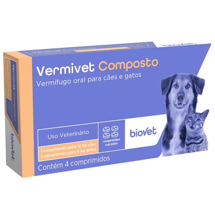 Vermivet Composto Vermífugo para Cães e Gatos
