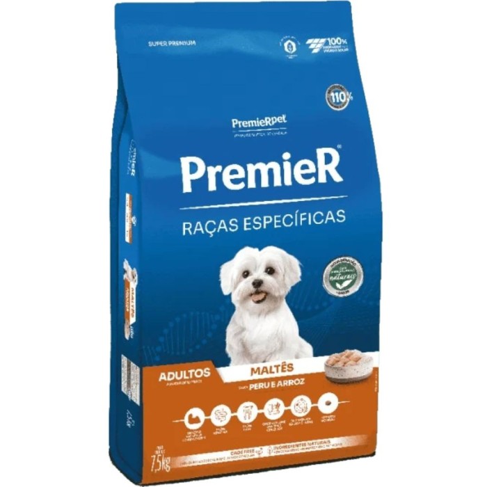 Premier Raças Específicas - Cães Adultos - Maltês - Peru e Arroz