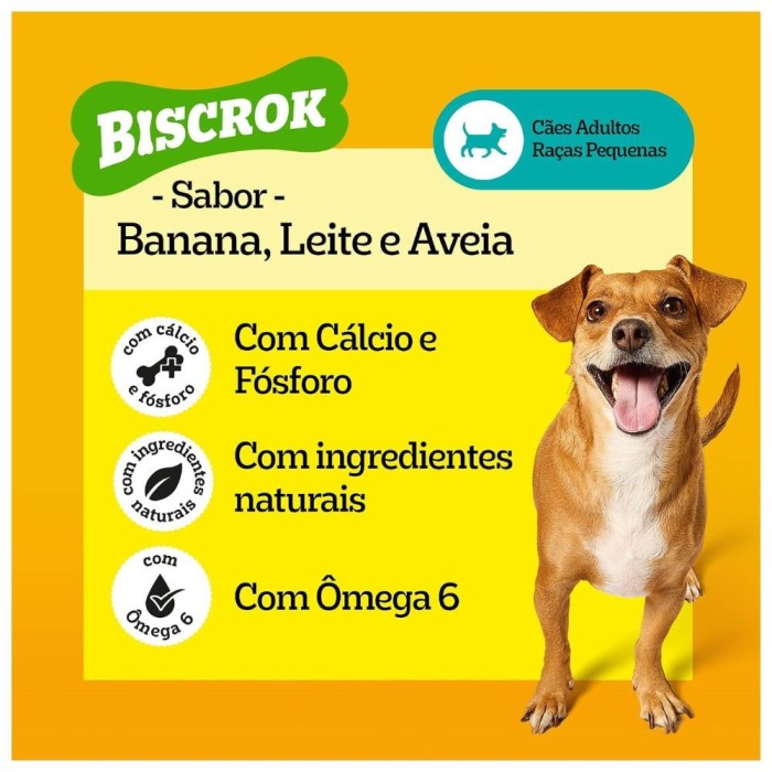 Snack Biscrok Pedigree - Cães Adultos Raças Pequenas - Banana, Leite e Aveia Snack Biscrok Pedigree - Cães Adultos Raças Pequenas - Banana, Leite e Aveia