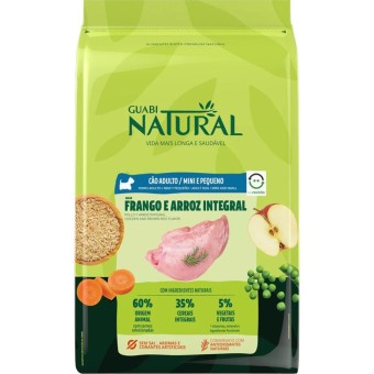 Guabi Natural - Cães Adultos Raças Minis e Pequenas  - Frango e Arroz Integral