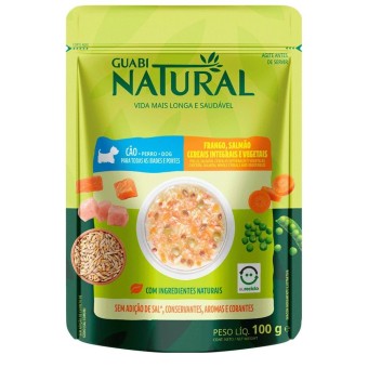 Sachê Guabi Natural - Cão de Todas as Idades e Portes - Frango, Salmão, Cereais Integrais e Vegetais
