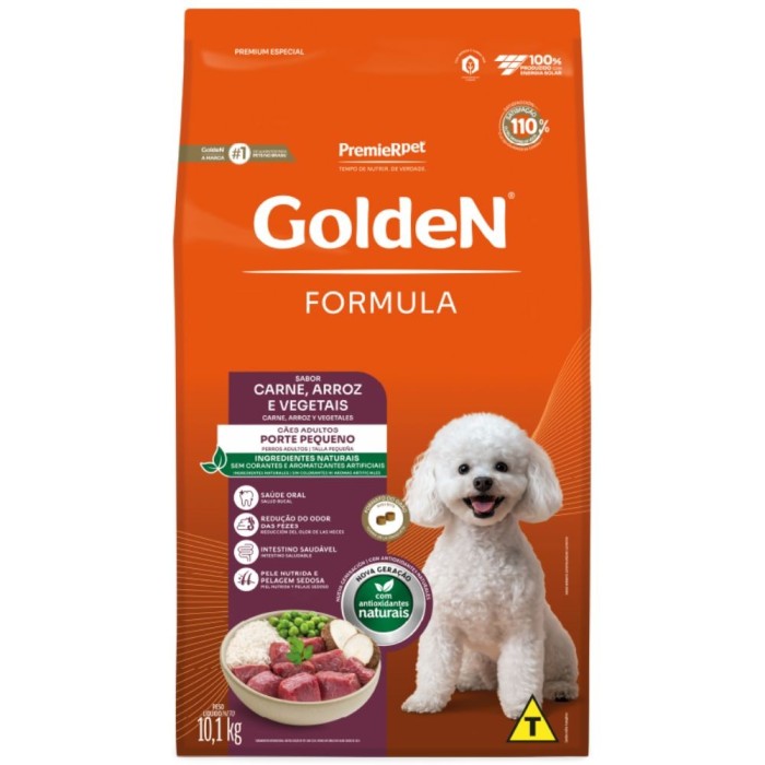 Golden Formula - Cães Adultos Porte Pequeno - Carne, Arroz e Vegetais