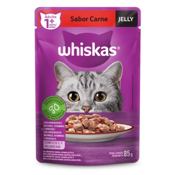 Sachê Whiskas Jelly - Gatos Adultos - Carne
