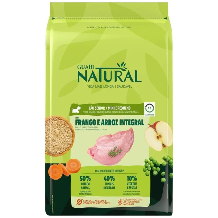 Guabi Natural - Cães Sênior Raças Minis e Pequenas - Frango e Arroz Integral