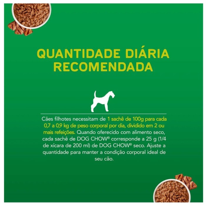 Sachê Dog Chow - Cães Filhotes, todos os tamanhos - Carne