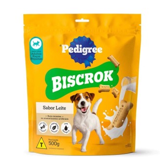 Snack Biscrok Pedigree - Cães Adultos Raças Pequenas - Sabor Leite