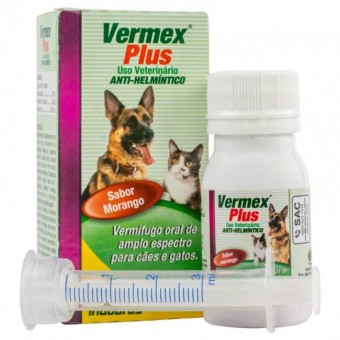 Vermex Plus Suspensão Vermífugo para Cães e Gatos