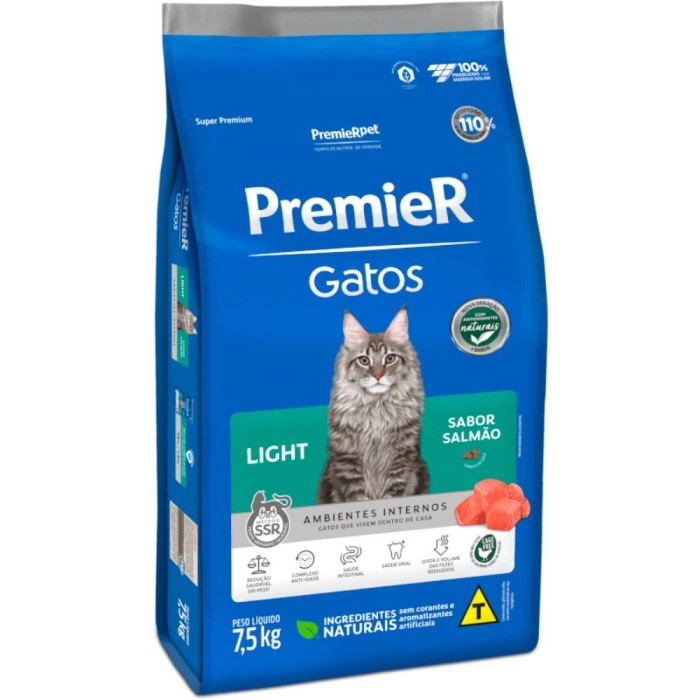 Premier Ambientes Internos - Gatos Adultos - Salmão - Light