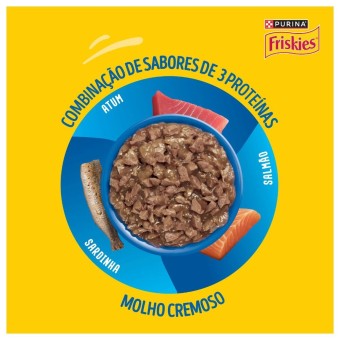 Sachê Friskies Molho Cremoso - Gatos Adultos - Mar de Sabores