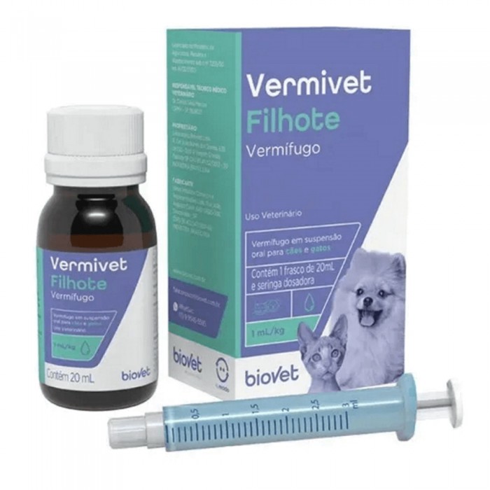 Vermivet Filhote Vermífugo para Cães e Gatos