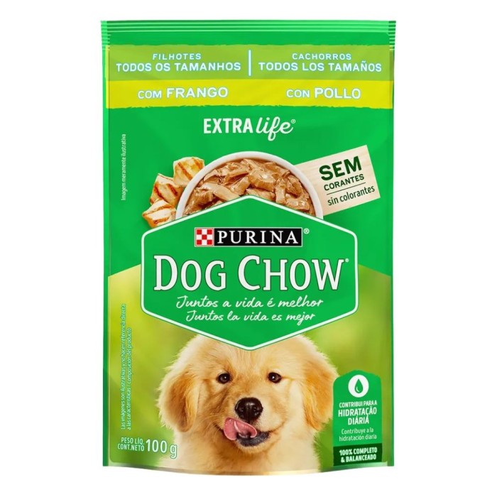 Sachê Dog Chow - Cães Filhotes, todos os tamanhos - Frango