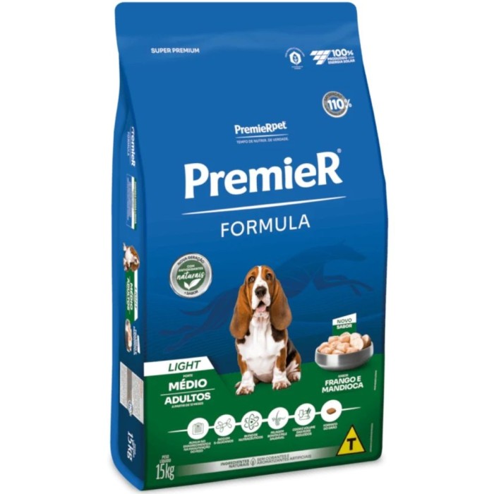 Premier Formula Light - Cães Adultos Porte Médio - Frango e Mandioca