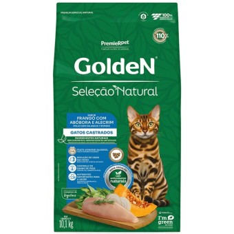 Golden Seleção Natural - Gatos Castrados - Frango, Abóbora e Alecrim
