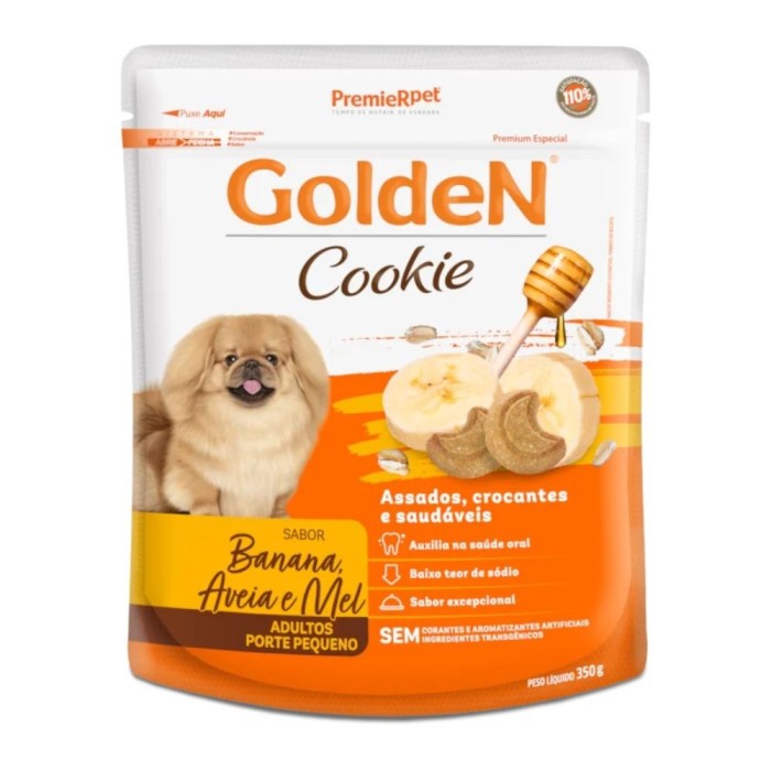 Cookie Golden - Cães Adultos Porte Pequeno - Banana, Aveia e Mel