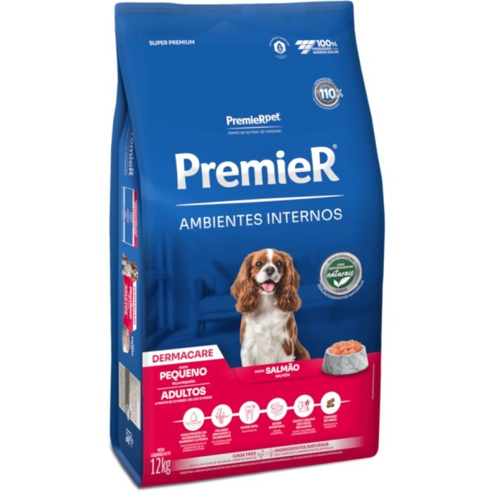 Premier Ambientes Internos Dermacare - Cães Adultos Porte Pequeno - Salmão