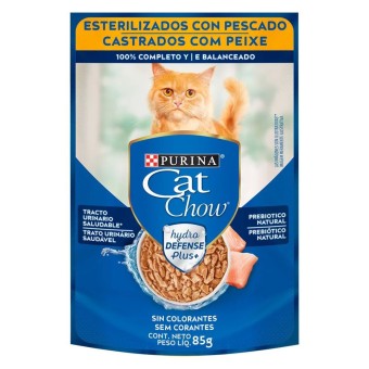 Sachê Cat Chow - Gatos Castrados - Peixe ao molho