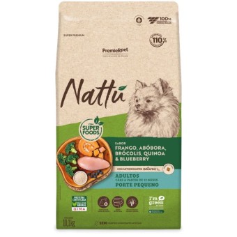 Premier Nattu - Cães Adultos Porte Pequeno - Frango, Abóbora, Brócolis, Quinoa & Blueberry 