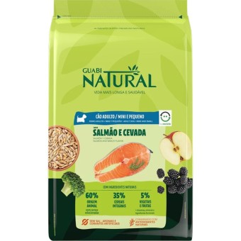 Guabi Natural - Cães Adultos Raças Minis e Pequenas  - Salmão e Cevada