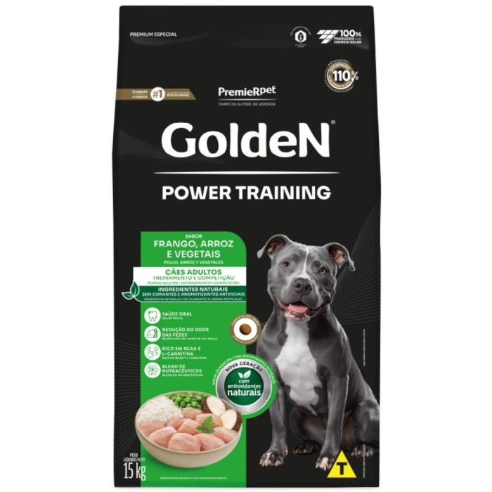 Golden Power Training - Cães Adultos - Frango, Arroz e Vegetais
