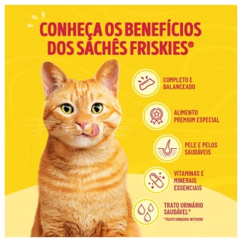 Sachê Friskies - Gatos Adultos - Carne ao Molho