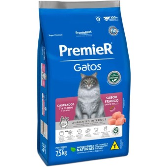 Premier Ambientes Internos - Gatos Castrados, 7 a 11 anos - Frango 