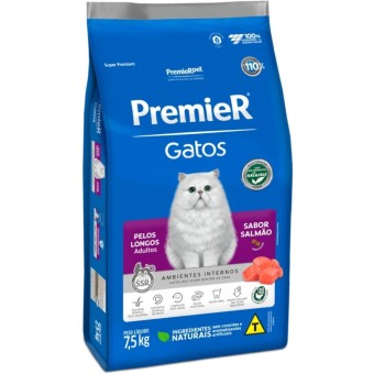 Premier Ambientes Internos - Gatos Adultos de Pelos Longos - Salmão