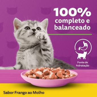 Sachê Whiskas - Gatos Filhotes - Frango ao molho