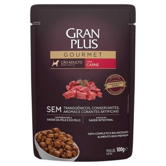 Sachê Gran Plus Gourmet - Cães Adultos - Carne