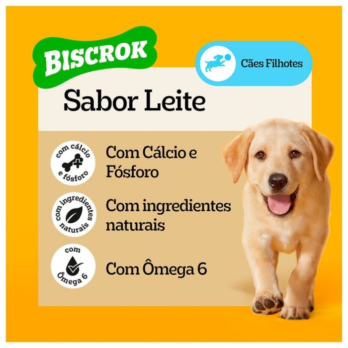 Snack Biscrok Pedigree - Cães Filhotes - Sabor Leite