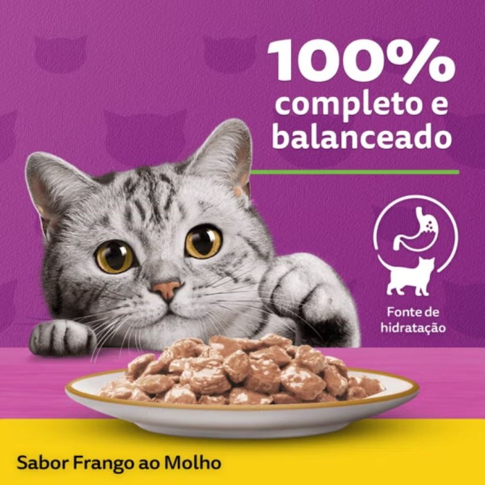Sachê Whiskas - Gatos Adultos - Frango ao molho