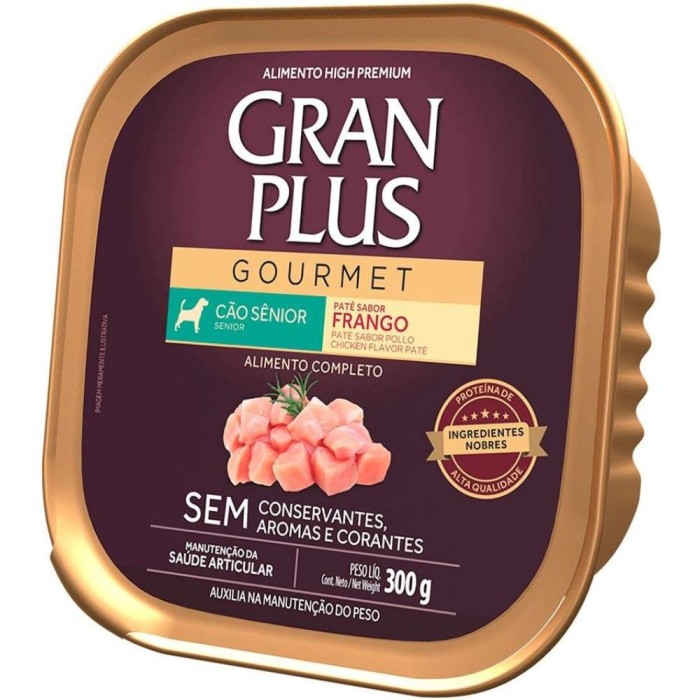 Patê GranPlus Gourmet - Cães Sênior - Frango