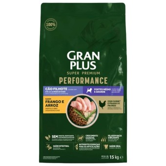 Gran Plus Performance - Cães Filhotes Raças Médias e Grandes - Frango e Arroz