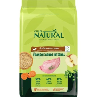 Guabi Natural - Cães Sênior Raças Médias e Grandes - Frango e Arroz Integral
