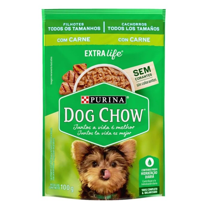 Sachê Dog Chow - Cães Filhotes, todos os tamanhos - Carne