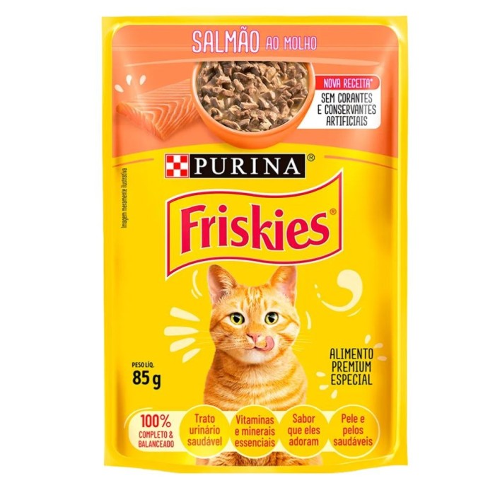 Sachê Friskies - Gatos Adultos - Salmão ao Molho