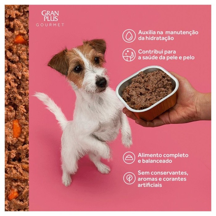 Patê GranPlus Gourmet - Cães Adultos - Carne e Cenoura 