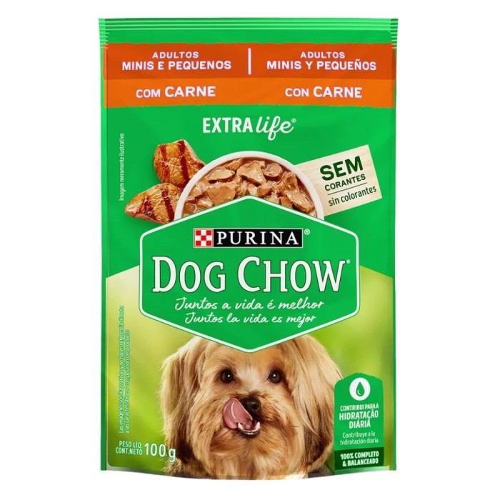 Sachê Dog Chow - Cães Adultos, Minis e Pequenos - Carne