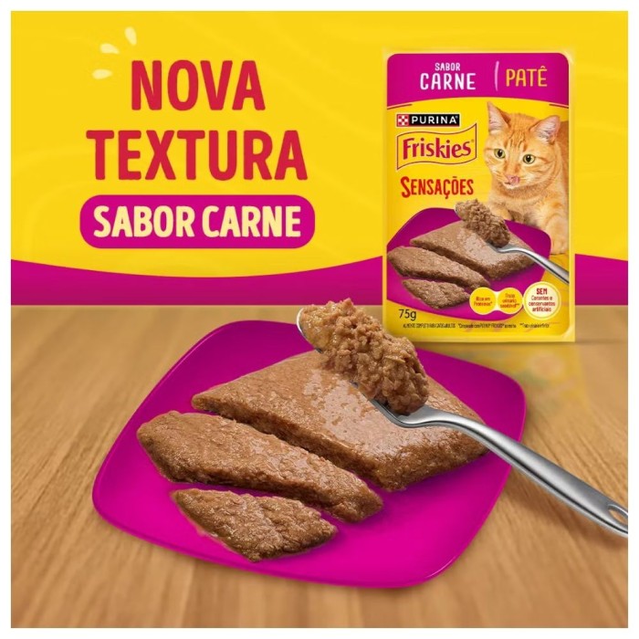 Sachê Friskies Sensações Patê - Gatos Adultos - Carne