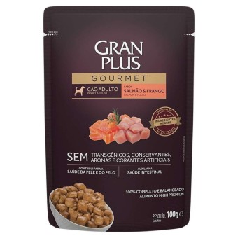 Sachê Gran Plus Gourmet - Cães Adultos - Salmão e Frango