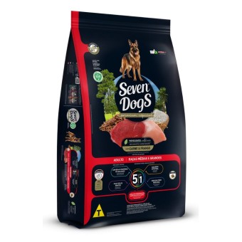 Seven Dogs - Cães Adultos, Raças Médias e Grandes - Carne e Frango