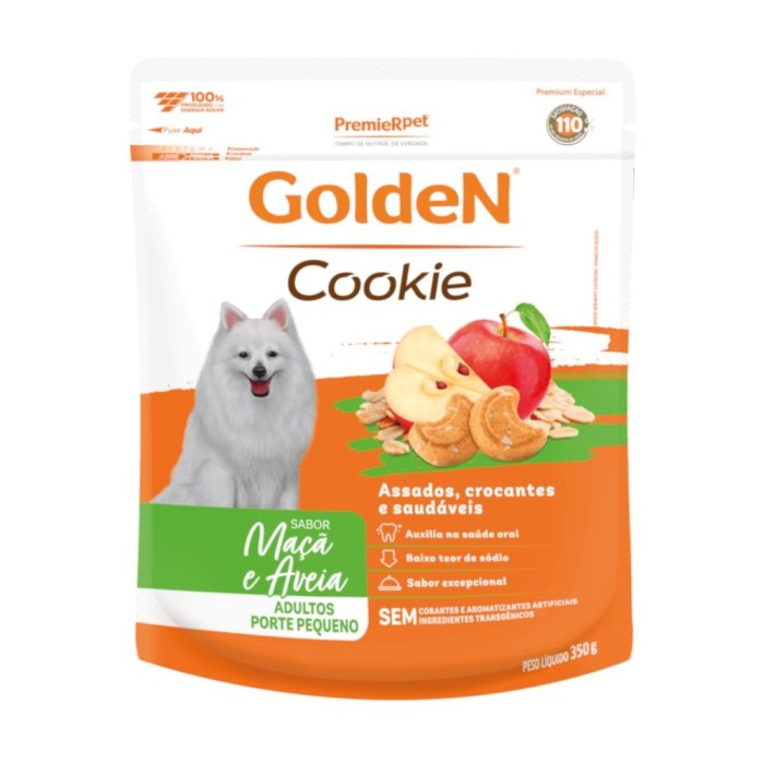 Cookie Golden - Cães Adultos Porte Pequeno - Maçã e Aveia