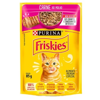 Sachê Friskies - Gatos Adultos - Carne ao Molho